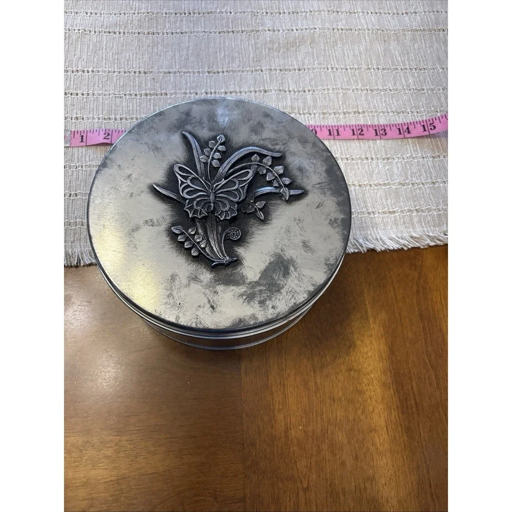 VTG Metzke Nesting Butterfly Pewter Tins Set Of 3‎ Nature
